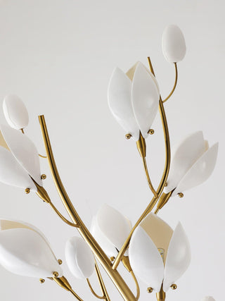 Porcelain Magnolia Floral Ceramics Floor Light