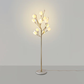 Porcelain Magnolia Floral Ceramics Floor Light