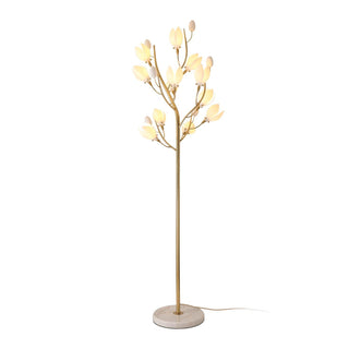 Porcelain Magnolia Floral Ceramics Floor Light