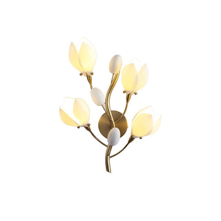 Porcelain Magnolia Floral Ceramics Wall Light
