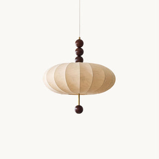Winnie Vintage Wood Fabric Pendant Light