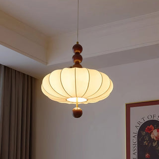 Winnie Vintage Wood Fabric Pendant Light
