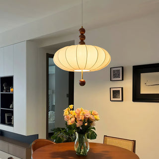 Winnie Vintage Wood Fabric Pendant Light