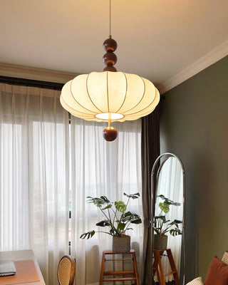 Winnie Vintage Wood Fabric Pendant Light