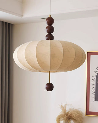 Winnie Vintage Wood Fabric Pendant Light