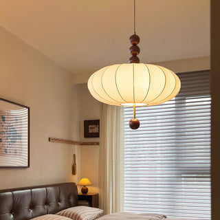 Winnie Vintage Wood Fabric Pendant Light