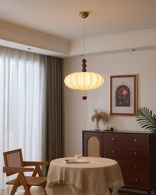Winnie Vintage Wood Fabric Pendant Light