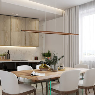 Zoe Minimalist Wood Linear Pendant Light