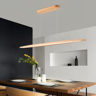 Zoe Minimalist Wood Linear Pendant Light