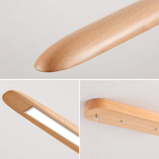 Zoe Minimalist Wood Linear Pendant Light