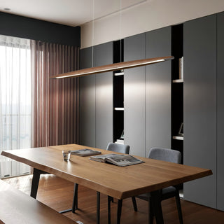Zoe Minimalist Wood Linear Pendant Light