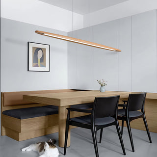 Zoe Minimalist Wood Linear Pendant Light