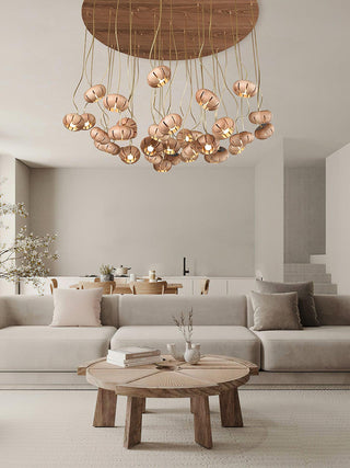 Harvest Rustic Wood Pumpkin Chandelier