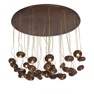 Harvest Rustic Wood Pumpkin Chandelier
