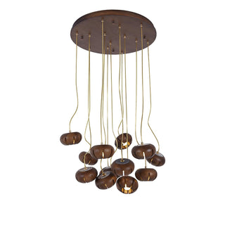 Harvest Rustic Wood Pumpkin Chandelier