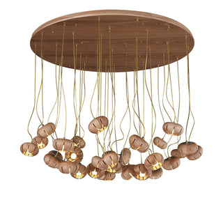 Harvest Rustic Wood Pumpkin Chandelier