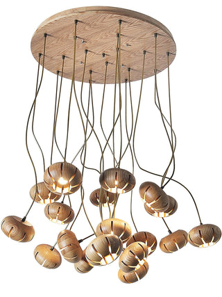 Harvest Rustic Wood Pumpkin Chandelier