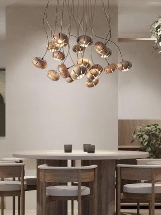 Harvest Rustic Wood Pumpkin Chandelier