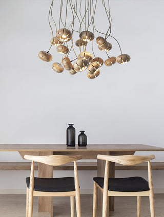 Harvest Rustic Wood Pumpkin Chandelier