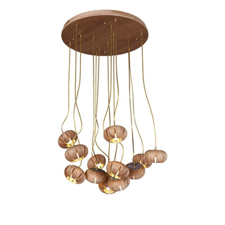 Harvest Rustic Wood Pumpkin Chandelier