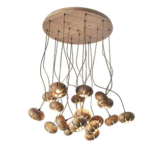 Harvest Rustic Wood Pumpkin Chandelier