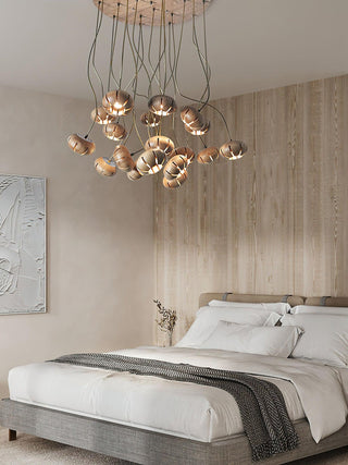 Harvest Rustic Wood Pumpkin Chandelier