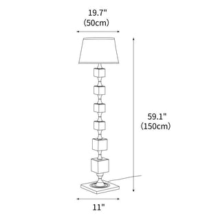 Wooden Sculptural Wood Square Stack Floor Light