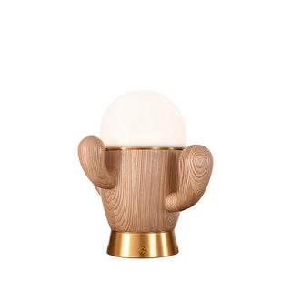 Spike Cactiform Wood Table Lamp