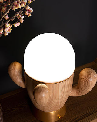 Spike Cactiform Wood Table Lamp