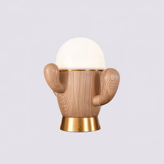 Spike Cactiform Wood Table Lamp