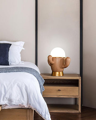Spike Cactiform Wood Table Lamp