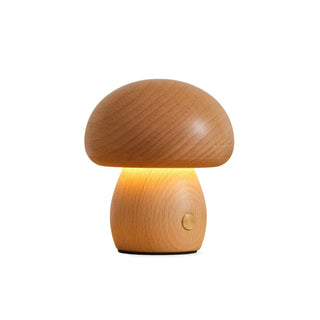 Wooden Mushroom Natural Wood Table Light