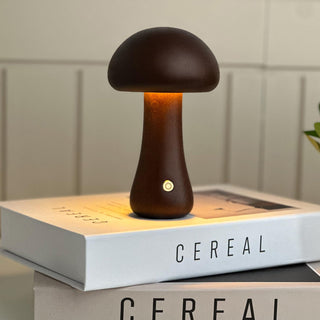 Wooden Mushroom Natural Wood Table Light