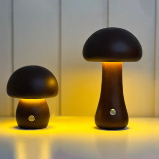 Wooden Mushroom Natural Wood Table Light