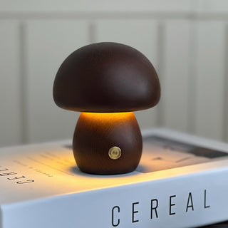 Wooden Mushroom Natural Wood Table Light