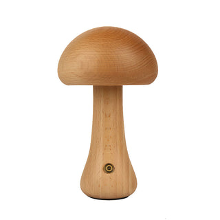 Wooden Mushroom Natural Wood Table Light