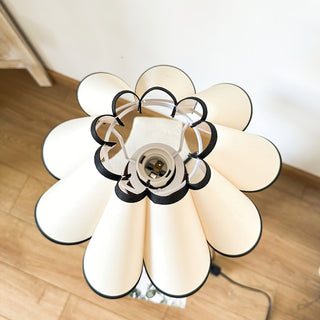 Wooden Pillar Pleated Vintage Wood Table Light