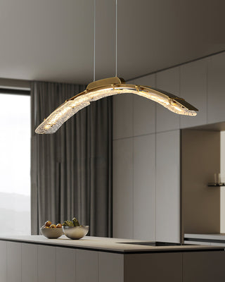Wythe Luxe Brass Glass Linear Pendant Light
