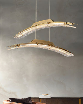 Wythe Luxe Brass Glass Linear Pendant Light