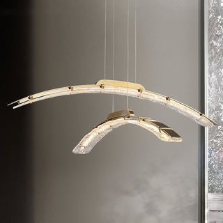 Wythe Luxe Brass Glass Linear Pendant Light