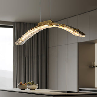Wythe Luxe Brass Glass Linear Pendant Light