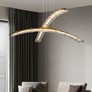 Wythe Luxe Brass Glass Linear Pendant Light