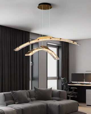 Wythe Luxe Brass Glass Linear Pendant Light