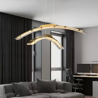 Wythe Luxe Brass Glass Linear Pendant Light