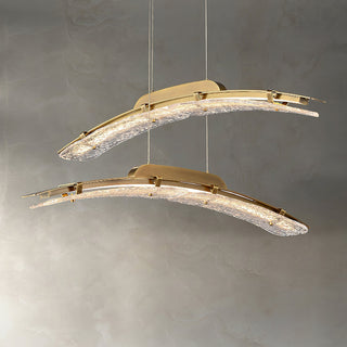 Wythe Luxe Brass Glass Linear Pendant Light