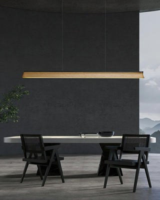 Blade Streamlined Wood Pendant Light