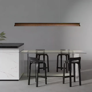 Blade Streamlined Wood Pendant Light