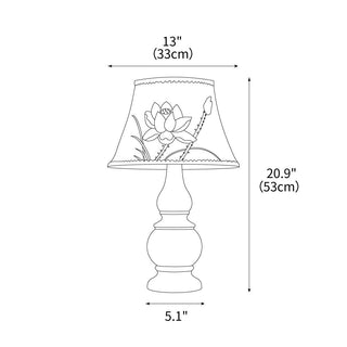 Zen Lotus Vintage Wood Table Light