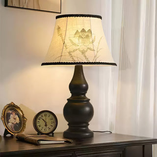 Zen Lotus Vintage Wood Table Light
