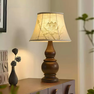 Zen Lotus Vintage Wood Table Light